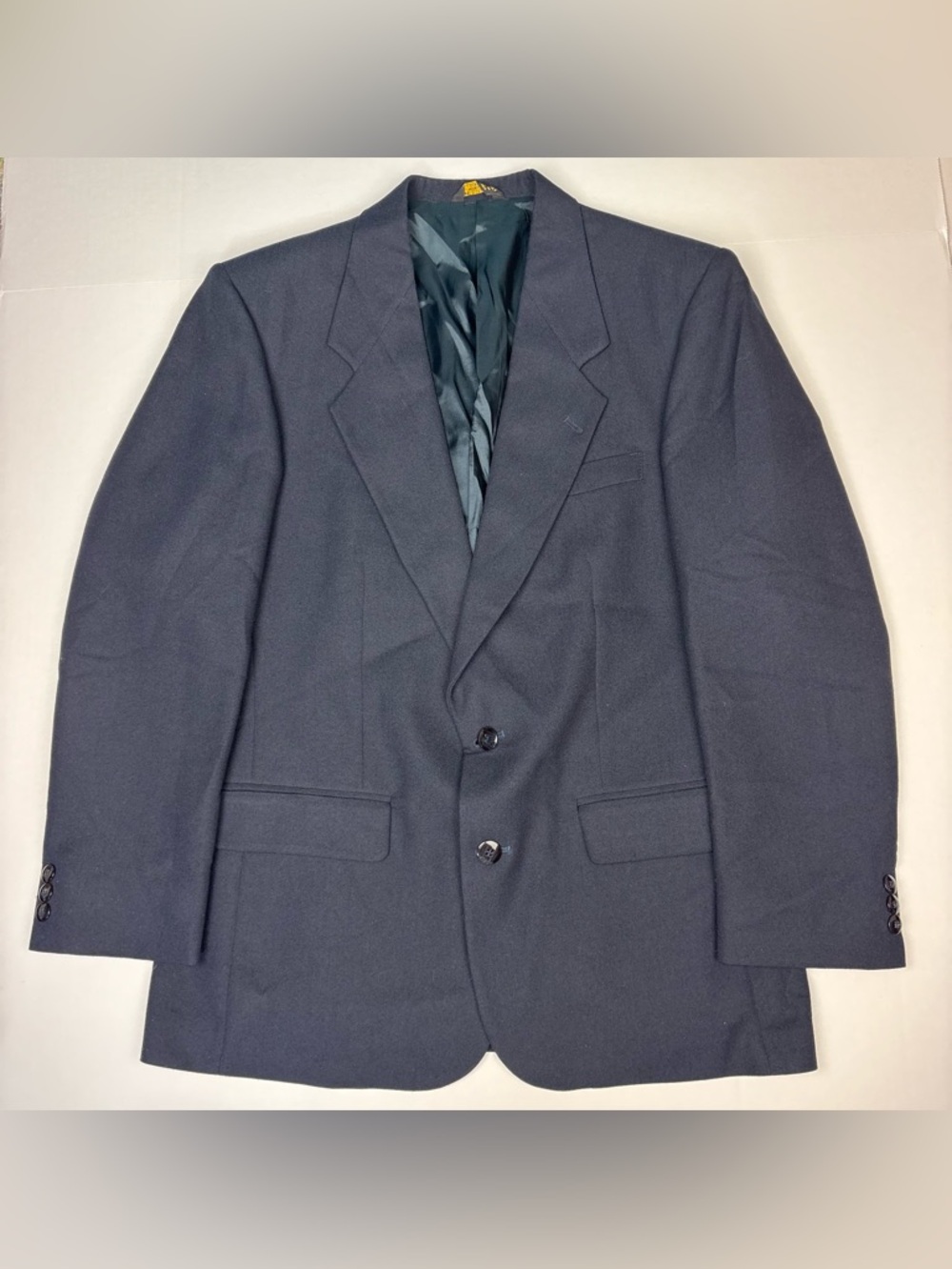 Vintage John Henry Men Size 42 Blazer Sports Coat Navy Blue Business Casual Poly